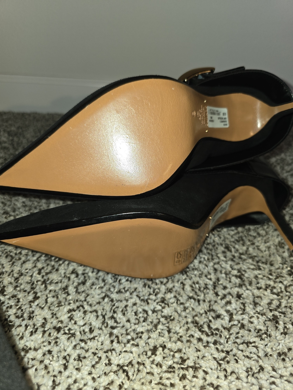 SCHUTZ Brand New Black Suede Knee-High Pointed-Toe Boot with Gold Buckle - Picture 5 of 5